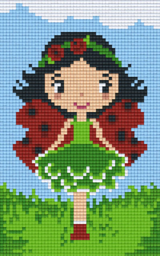Ladybird Girl Two [2] Baseplate PixelHobby Mini-mosaic Art Kit